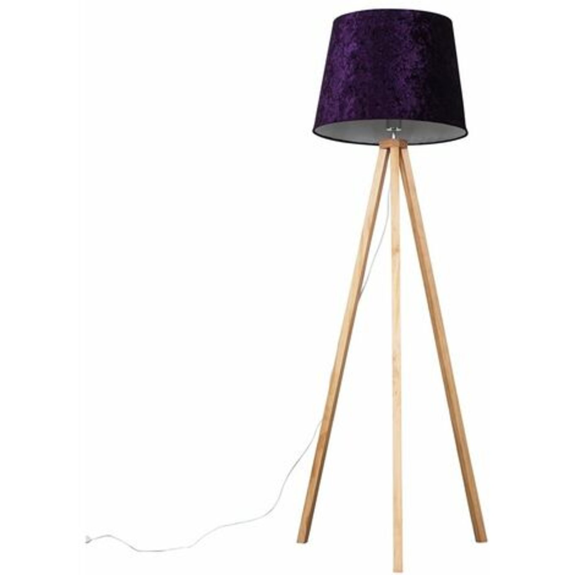 BOXED BARBO PAINTED COPPER WOOD TRIPOD FLOOR LAMP - NO SHADE RRP £58.99 (NO SHADE)Condition