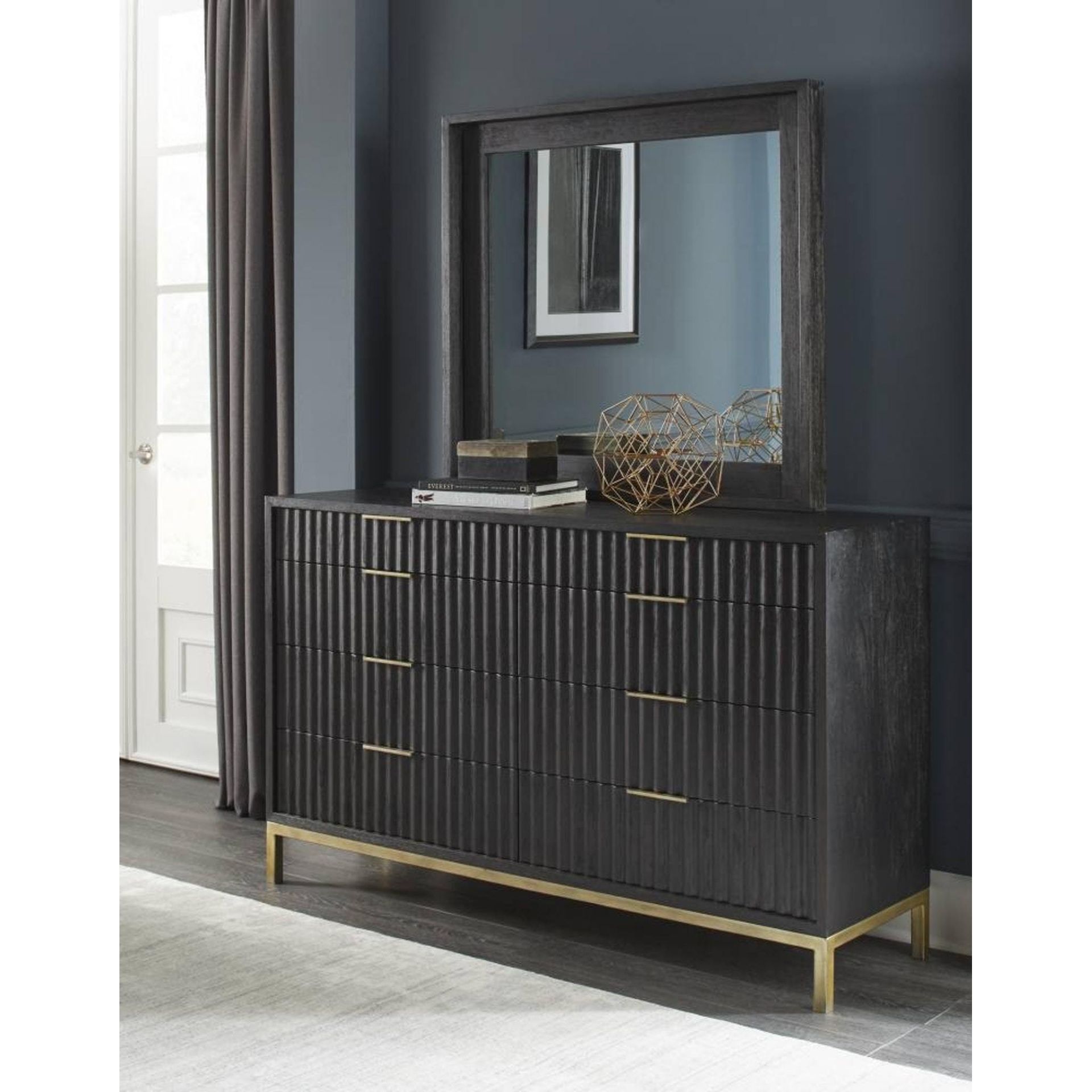 UNBOXED KENTFIELD SOLID WOOD DRESSER IN BLACK/GOLD RRP £1000Condition ReportPLEASE SEE IMAGES OF