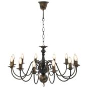 BOXED CHEEKS 12-LIGHT CANDLE STYLE CHANDELIER BLACK RRP £289.99Condition ReportAppraisal Available