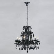 BOXED 6-LIGHT CANDLE STYLE CHANDELIER BLACK RRP £460 Condition ReportAppraisal Available on Request-