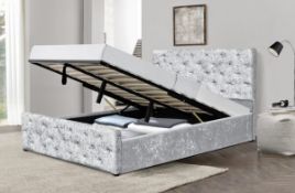 BOXED 3FT ALMERIA OTTOMAN BED IN SILVER (ALL 4 BOXES PRESENT) RRP £180 (WILL NEED PALLET DELIVERY OR