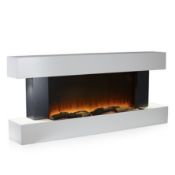 BOXED WARMIE HOMY WALL FIRESUITE WHITE/GREY PM0797 RRP £400- (WILL NEED PALLET DELIVERY)