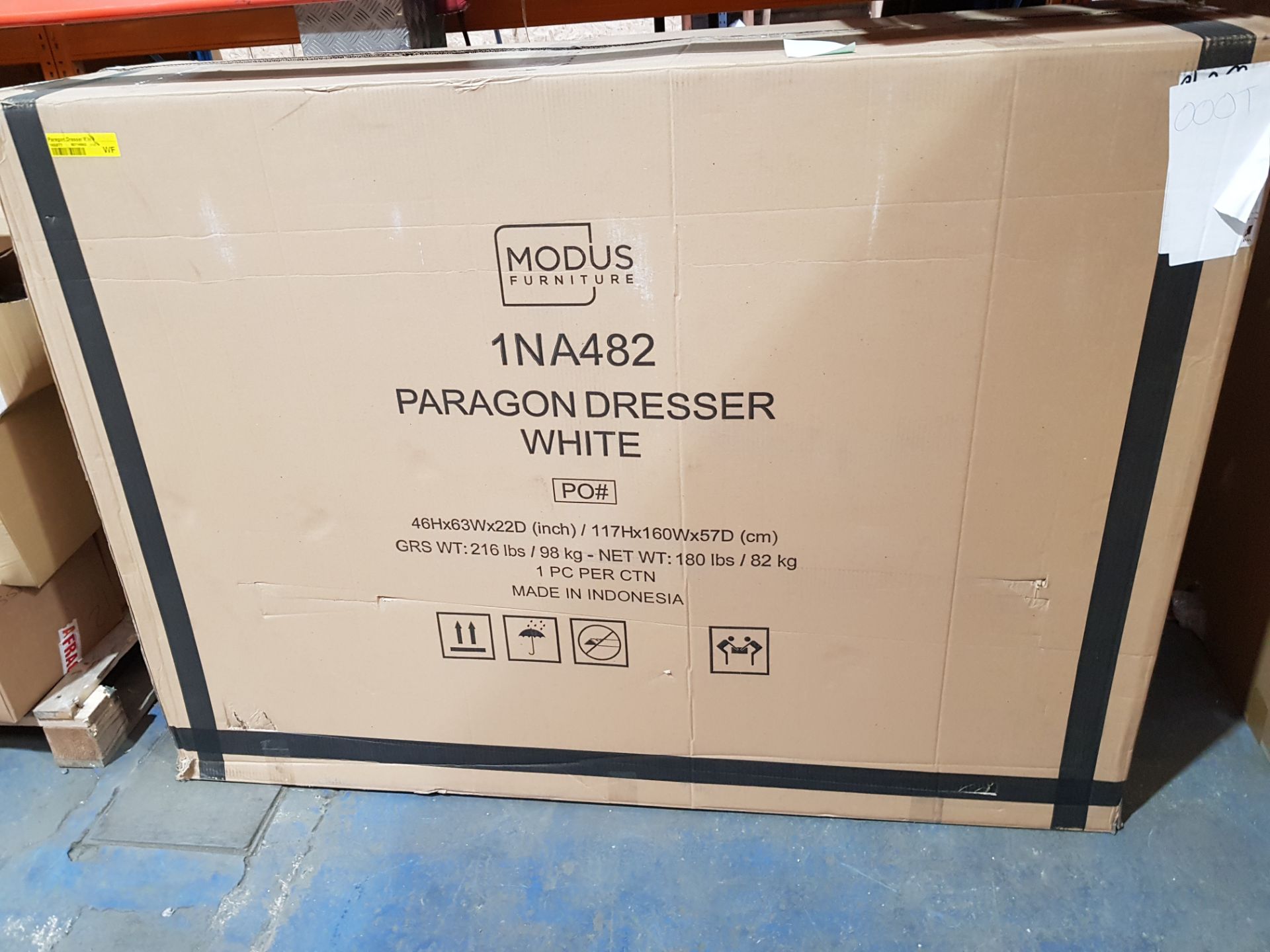 BOXED Modus Furniture 4NA482 Paragon Eight-Drawer Dresser, White RRP £500 (PLEASE NOTE MULTIPLE - Image 2 of 2