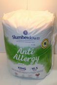 BAGGED SLUMBERDOWN ANTI ALLERGY KING DUVET 10.5TOGCondition ReportAppraisal Available on Request-