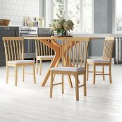 BOXED ALESSANDRA SOLID WOOD DINING CHAIRS SET OF 2 (PAIR ONLY) RRP £125.98Condition