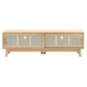 BOXED JAVA TV UNIT OAK/RATTAN RRP £199.99Condition ReportAppraisal Available on Request- All Items