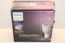 BOXED PHILIPS HUE PERSONAL WIRELESS LIGHTING WHITE AND COLOUR AMBIANCE STARTER KIT B22 RRP £129.