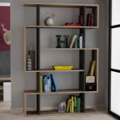 BOXED MITO BOOKCASE - OAK/ANTHRACITE RRP £175.99 (WILL NEED PALLET DELIVERY OR COLLECTION ONLY)