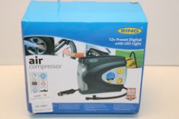 BOXED RING 12V PRESET DIGITAL WITH LED AIR COMPRESSOR RRP £40.00Condition ReportAppraisal