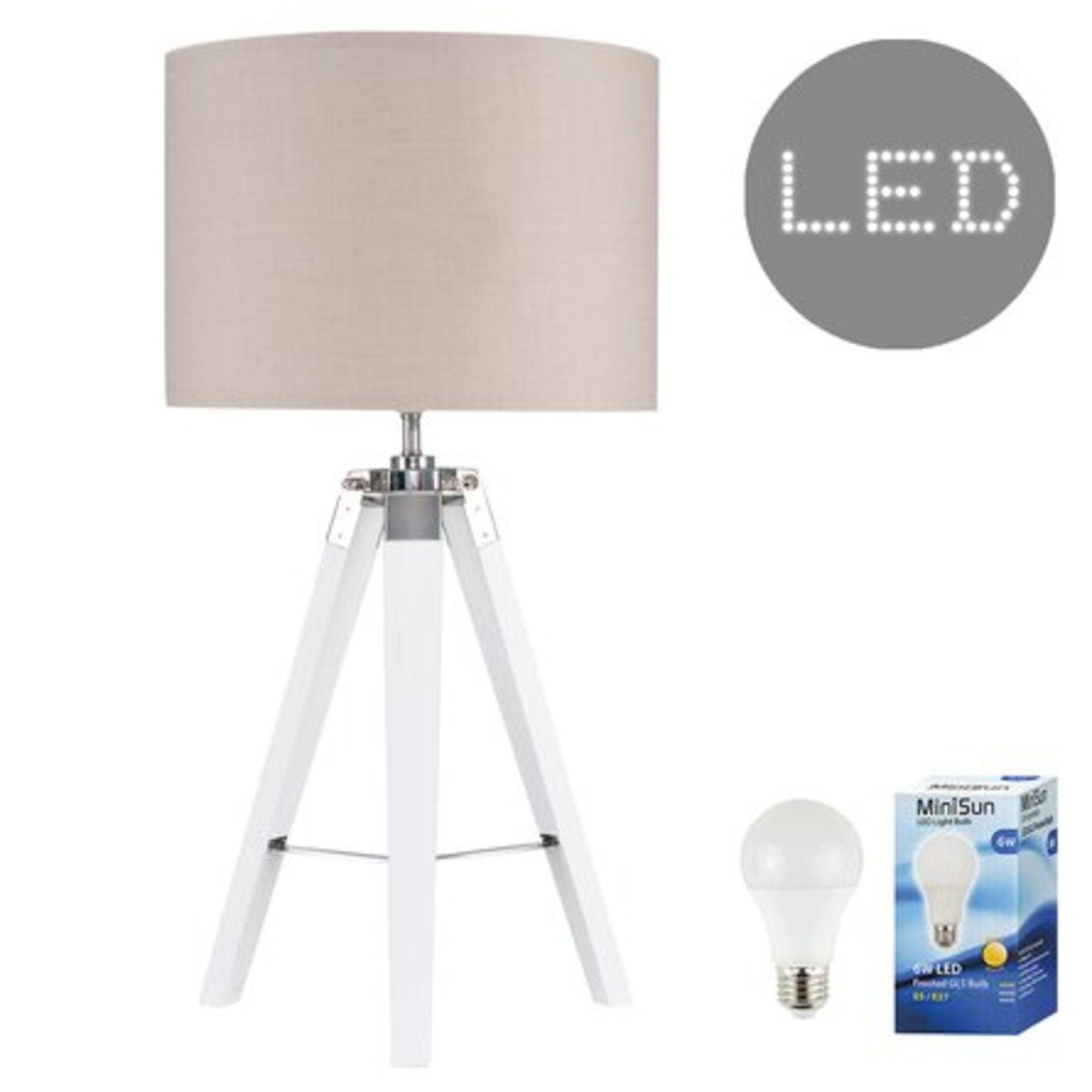 BOXED BELLA VISTA TRIPOD 65CM TABLE BEIGE RRP £49.99Condition ReportAppraisal Available on