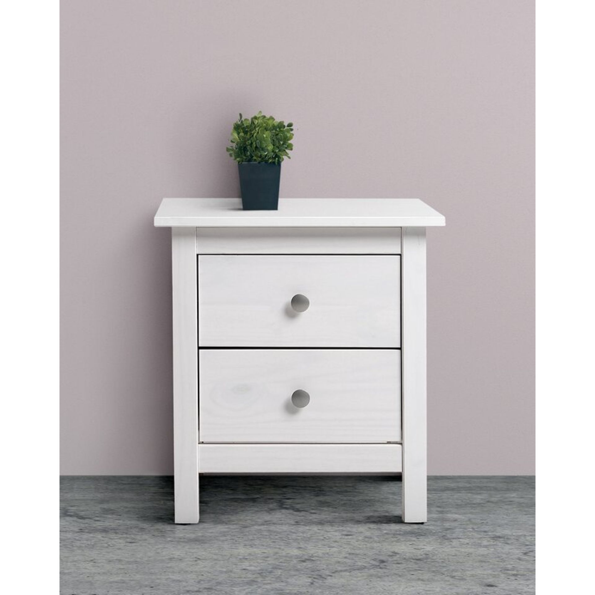 BOXED HIGH SPRINGS 2 DRAWER BEDSIDE TABLE RRP £76.99Condition ReportAppraisal Available on