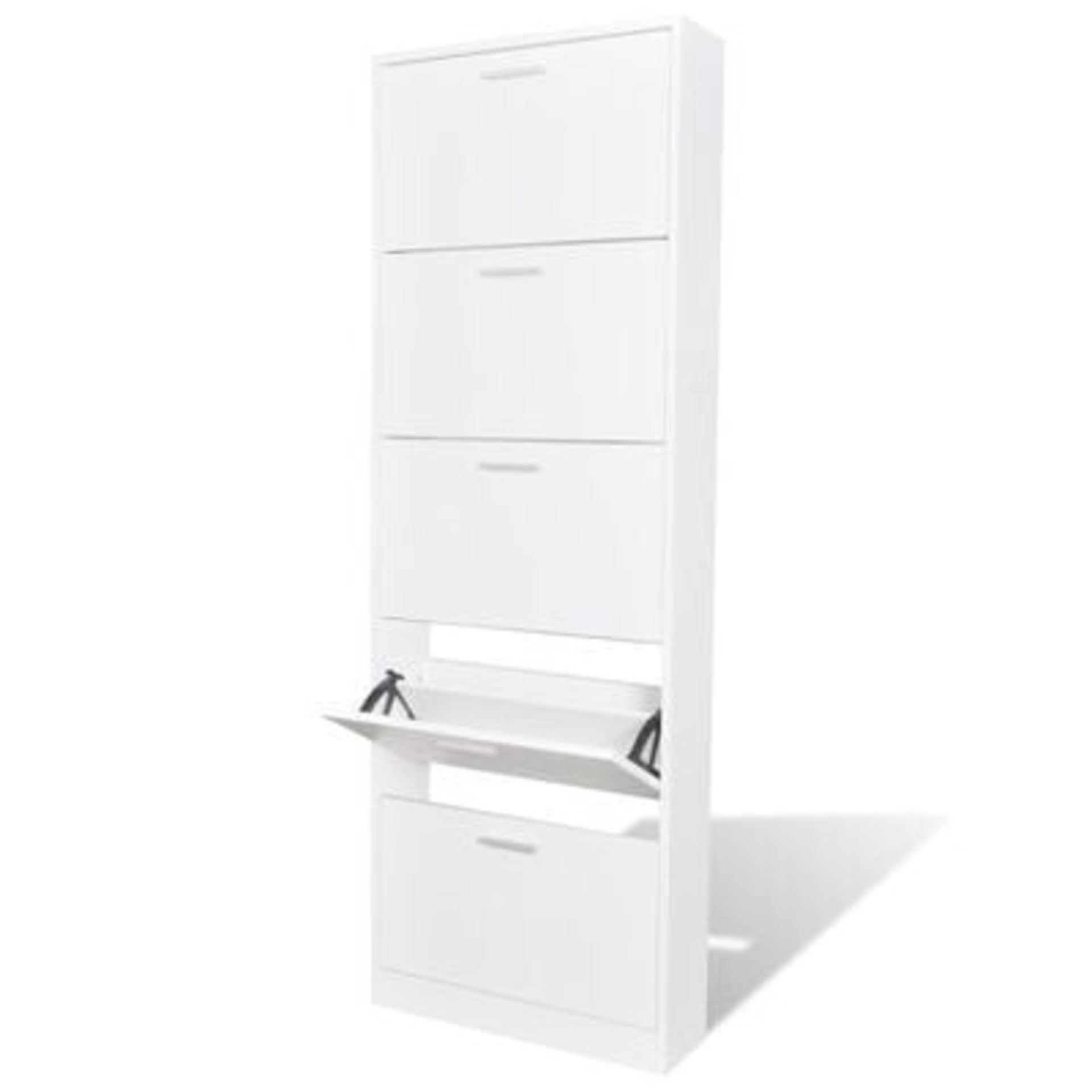 BOXED VIDA 5 PAIR SHOE CABINET IN WHITE RRP £89.99Condition ReportAppraisal Available on Request-