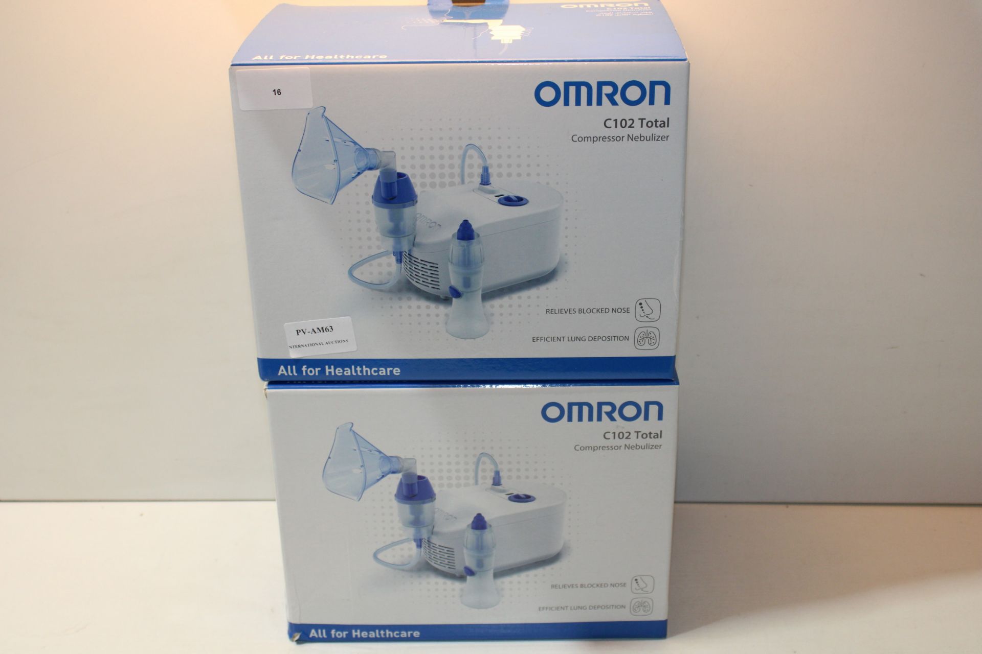 2X BOXED OMRON C102 TOTAL COMPRESSOR NEBULIZER RRP £59.56 EACH Condition ReportAppraisal Available