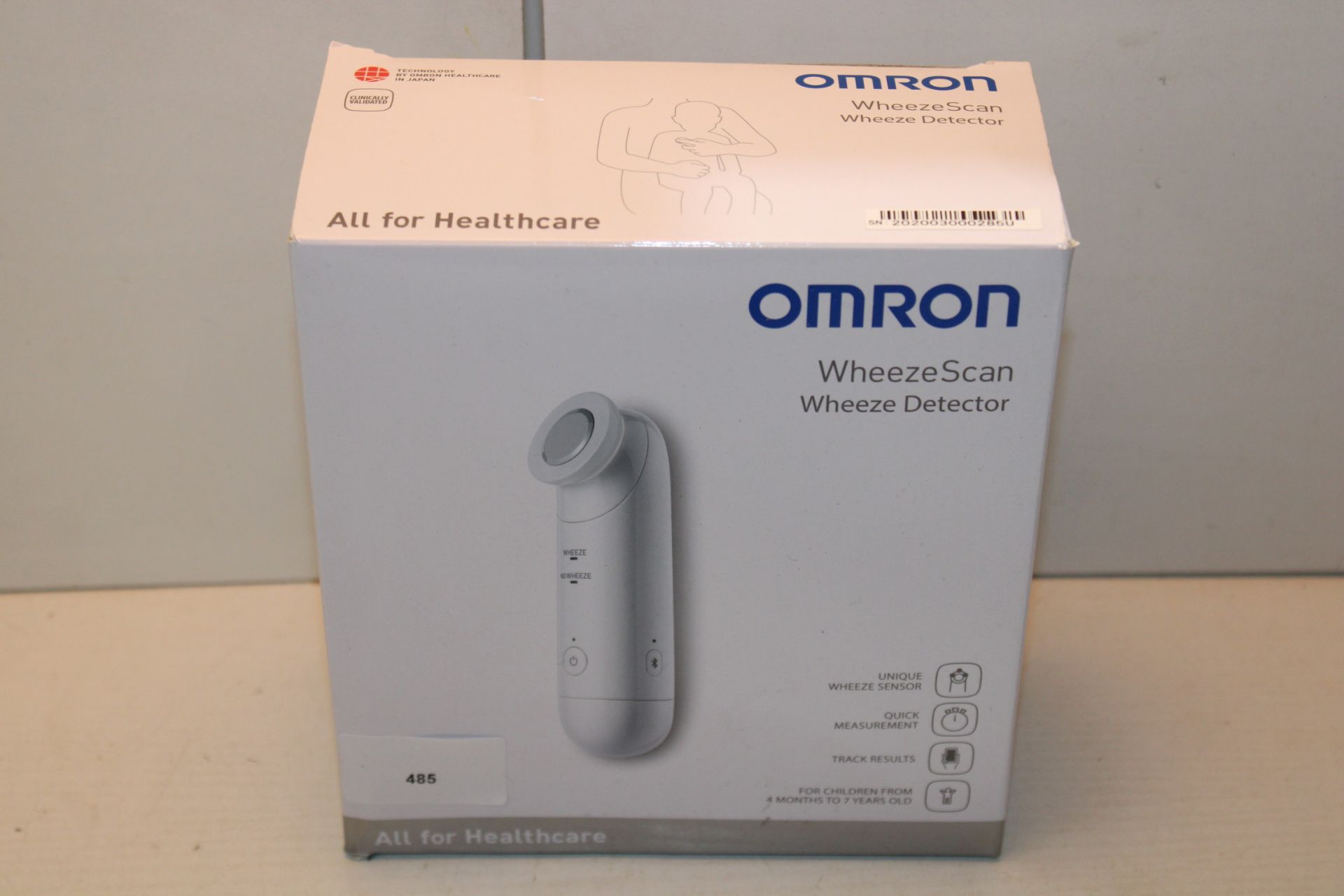 BOXED OMRON WHEEZESCAN WHEEZE DETECTORCondition ReportAppraisal Available on Request- All Items