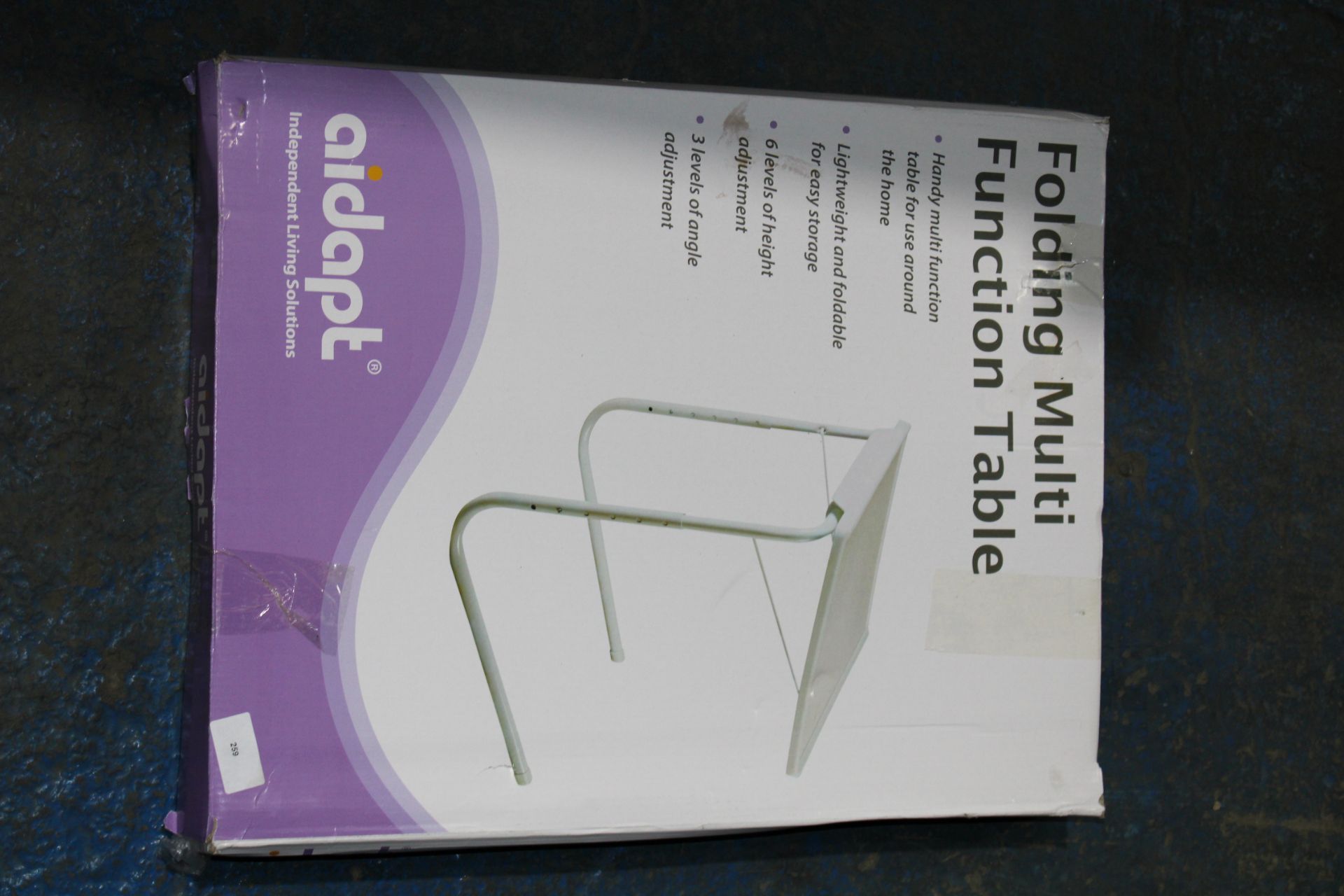 BOXED AIDAPT FOLDING MULTI FUNCTION TABLE Condition ReportAppraisal Available on Request- All