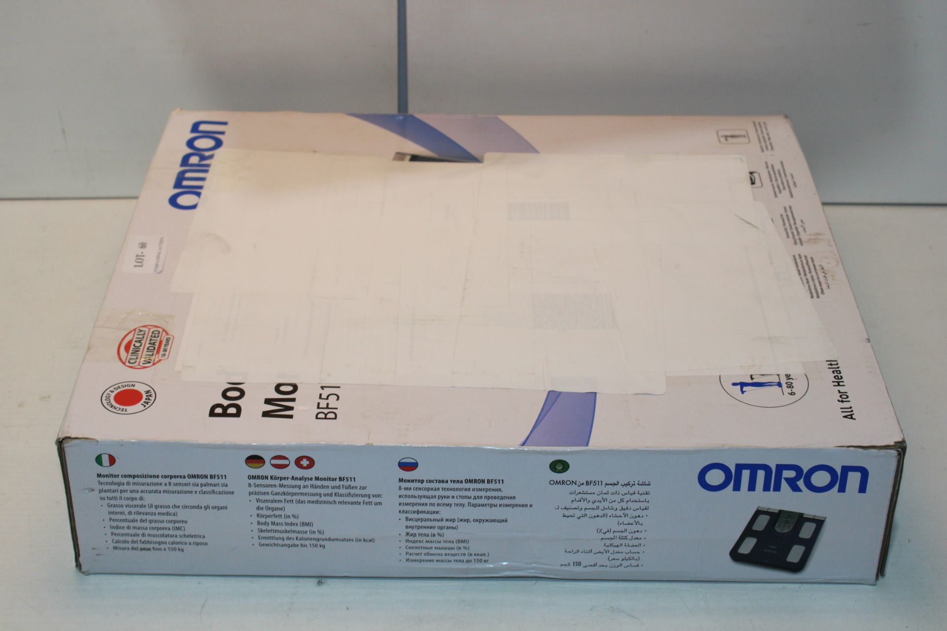 BOXED OMRON BODY COMPOSITION MONITOR BF511 RRP £77.99Condition ReportAppraisal Available on Request-