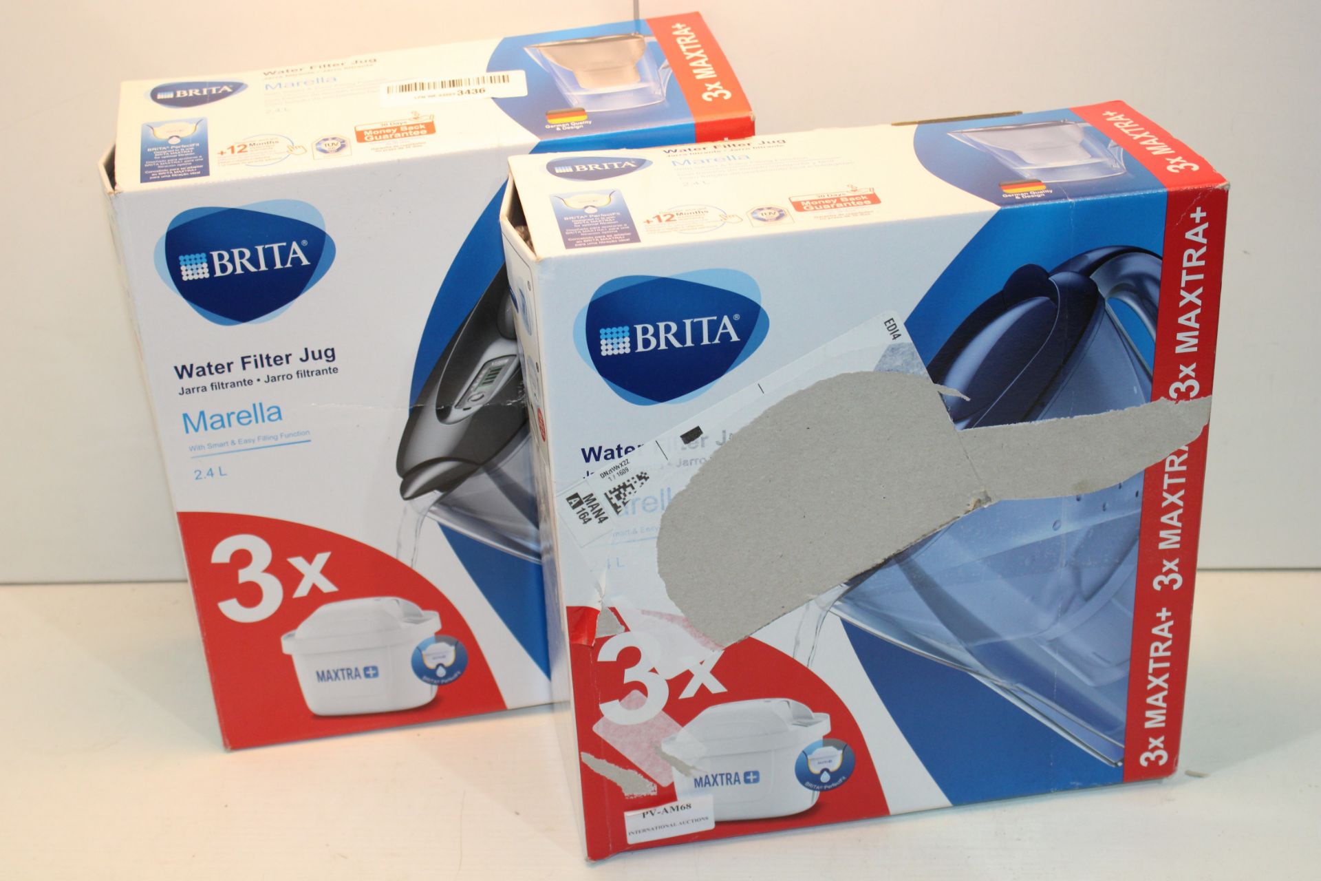 2X BOXED BRITA MARELLA WATER FILTER JUGS 2.4L COMBINED RRP £60.00Condition ReportAppraisal Available