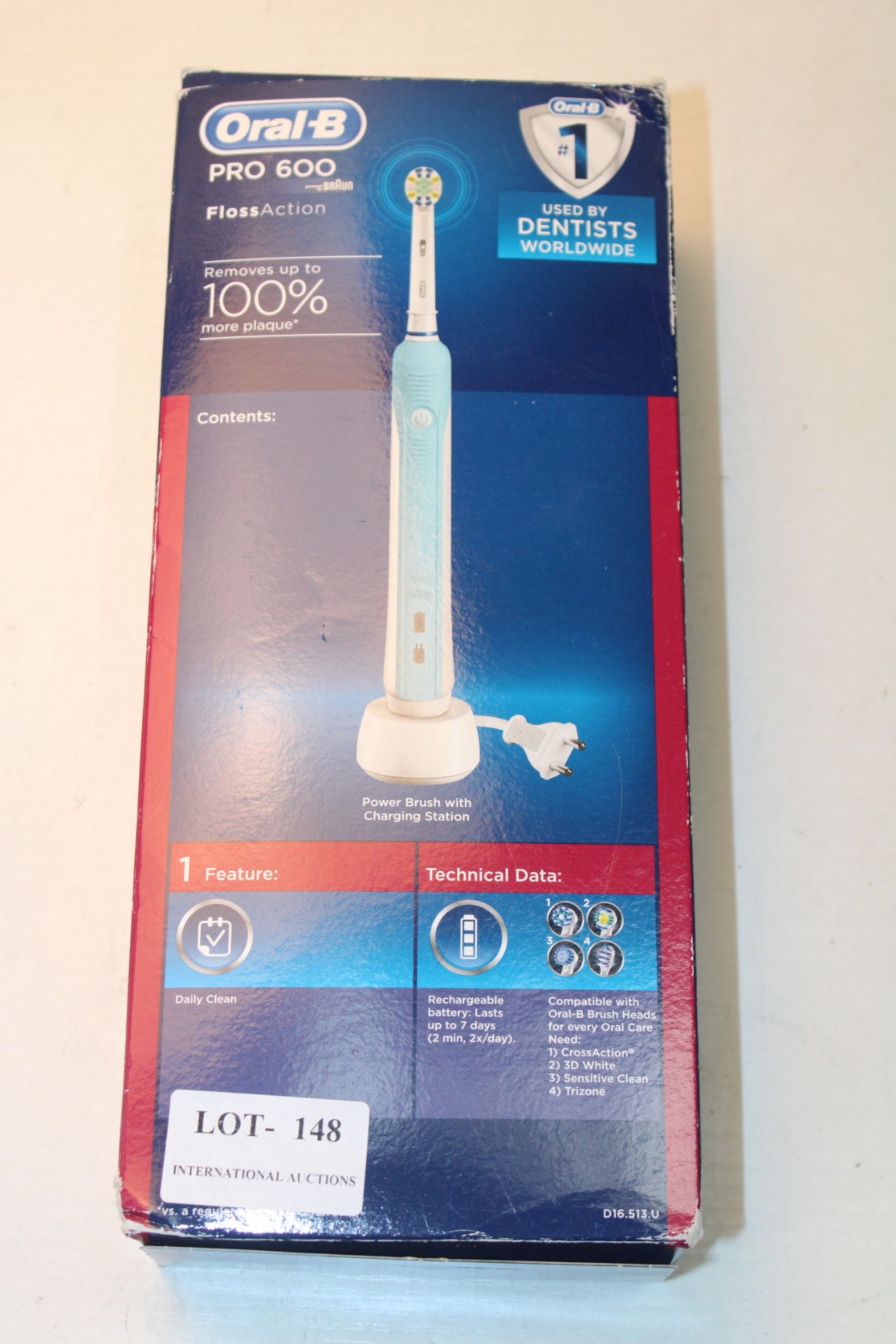 BOXED ORAL B PRO 600 POWERED BY BRAUN 3D ACTION TOOTHBRUSH RRP £34.99Condition ReportAppraisal