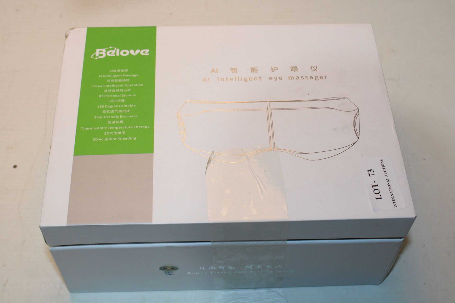 BOXED BELOVE AI INTELLIGENT EYE MASSAGER Condition ReportAppraisal Available on Request- All Items