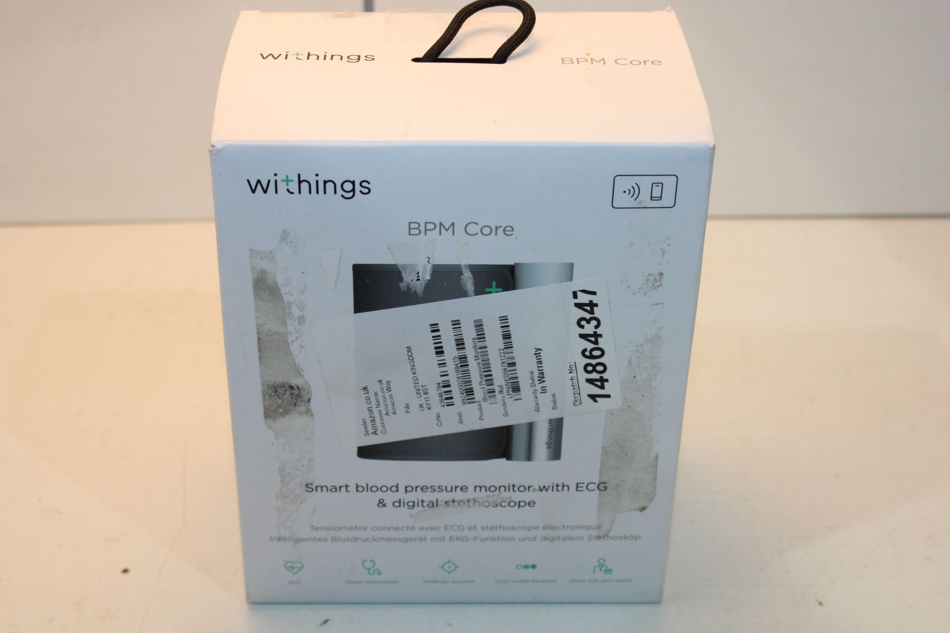 BOXED WITHINGS BPM CORE SMART BLOOD PRESSURE MONITOR WITH ECG & DIGITAL STETHOSCOPE RRP £183.