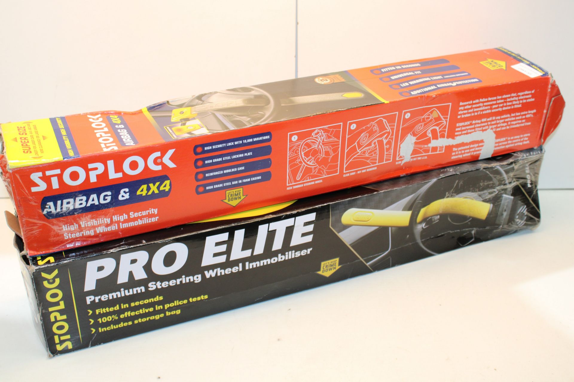 X 2 STEERLING LOCKS BY STOPLOCK & PRO ELITE COMBINED RRP £50 Condition ReportAppraisal Available