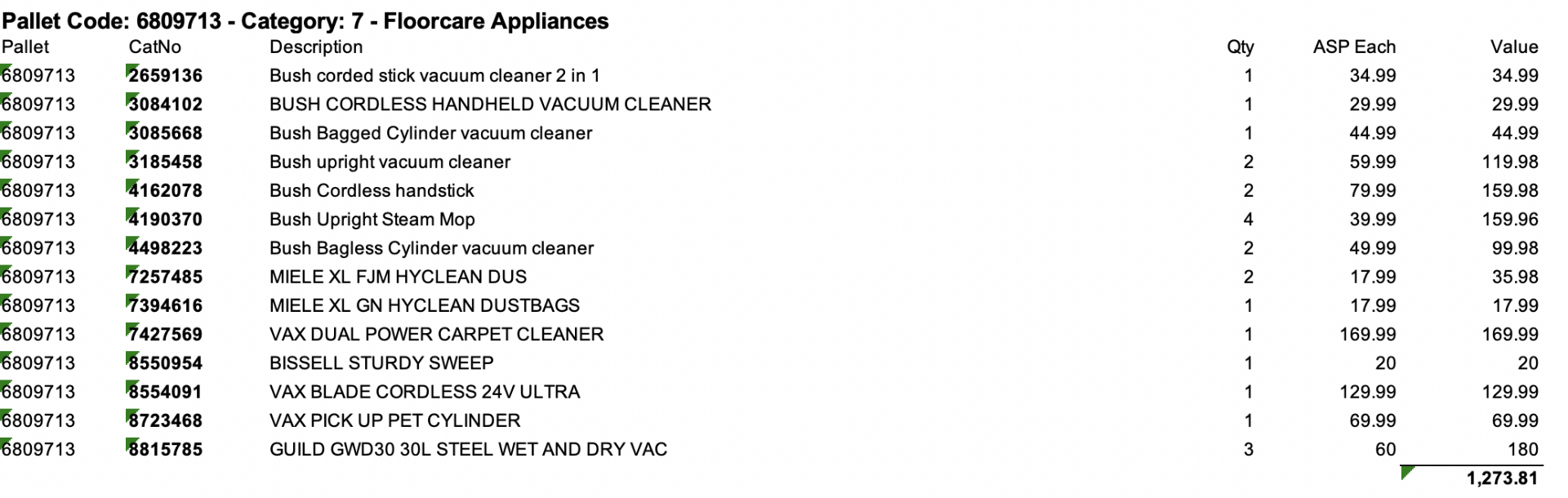 PALLET- X23 FLOORCARE APPLIANCES- TOTAL RRP-£1273.81 - Image 3 of 3