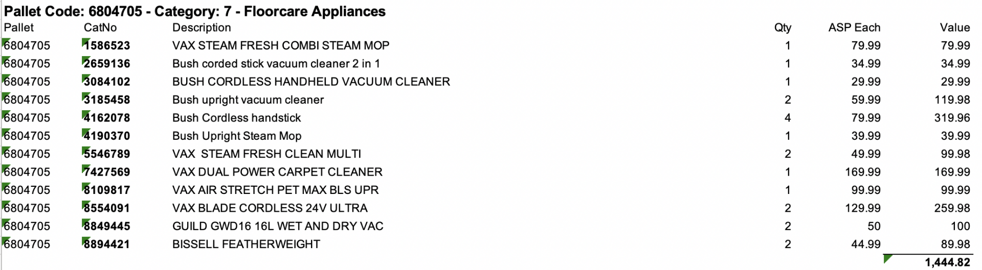 PALLET- X20 FLOORCARE APPLIANCES- TOTAL RRP-£1444.82 - Image 3 of 3