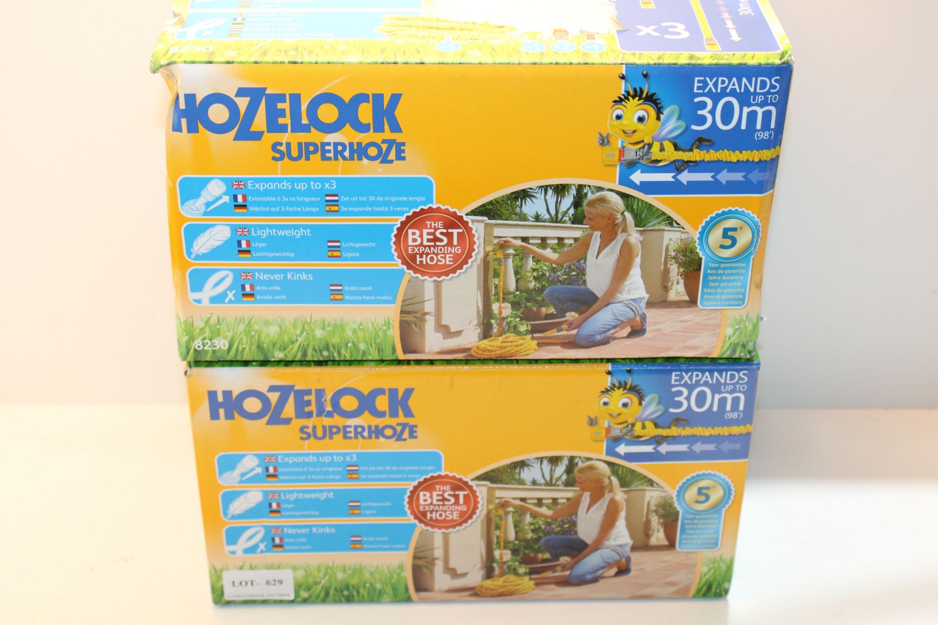 2X BOXED HOZELOCK SUPERHOZE 30M EXPANDING HOSE PIPES COMBINED RRP £80.00Condition ReportAppraisal