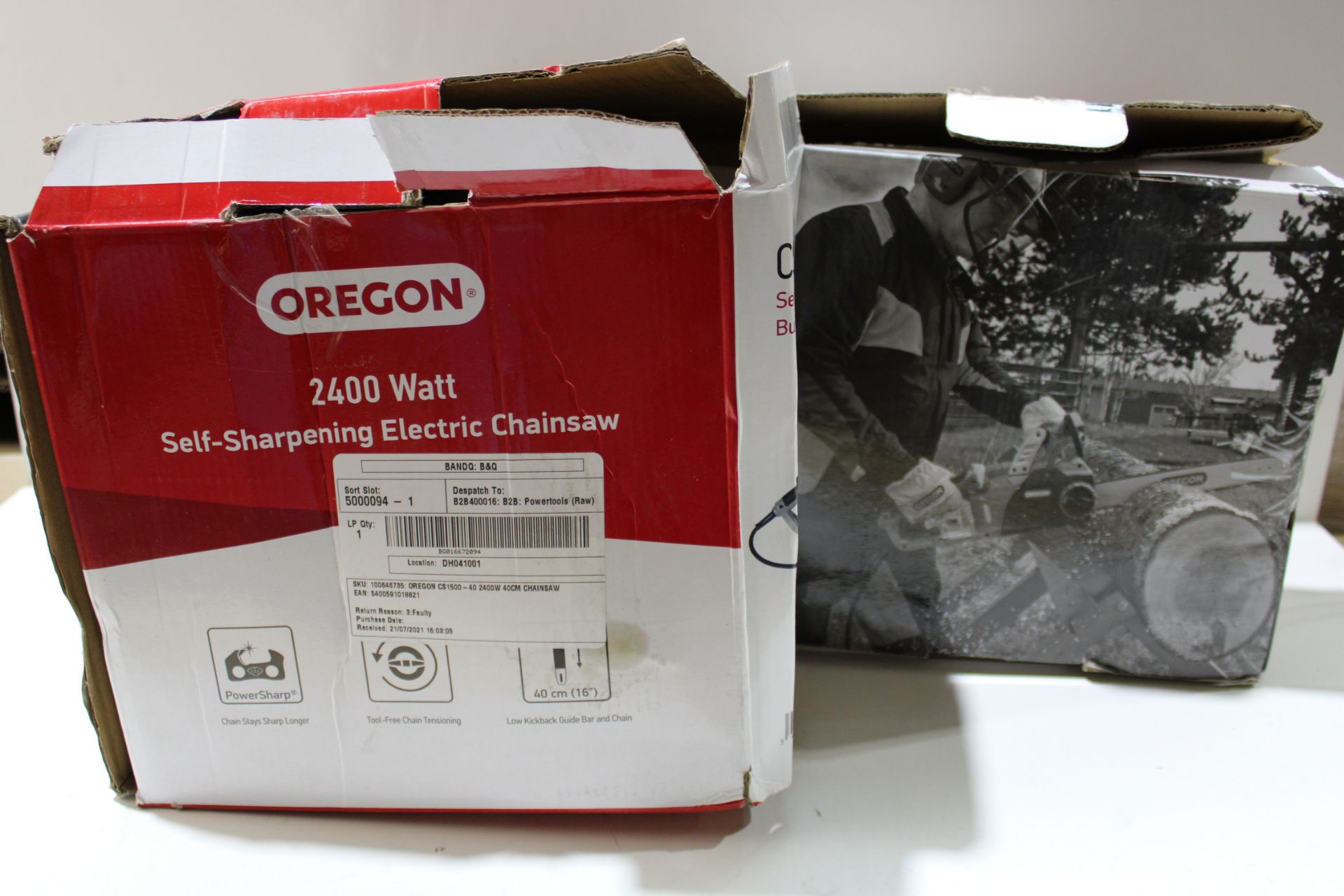 X 2 ITEMS TO INCLUDE OERGON SELF CHARPENING ELECTRIC CHAINSAW & OTHER ITEMCondition - Image 2 of 2