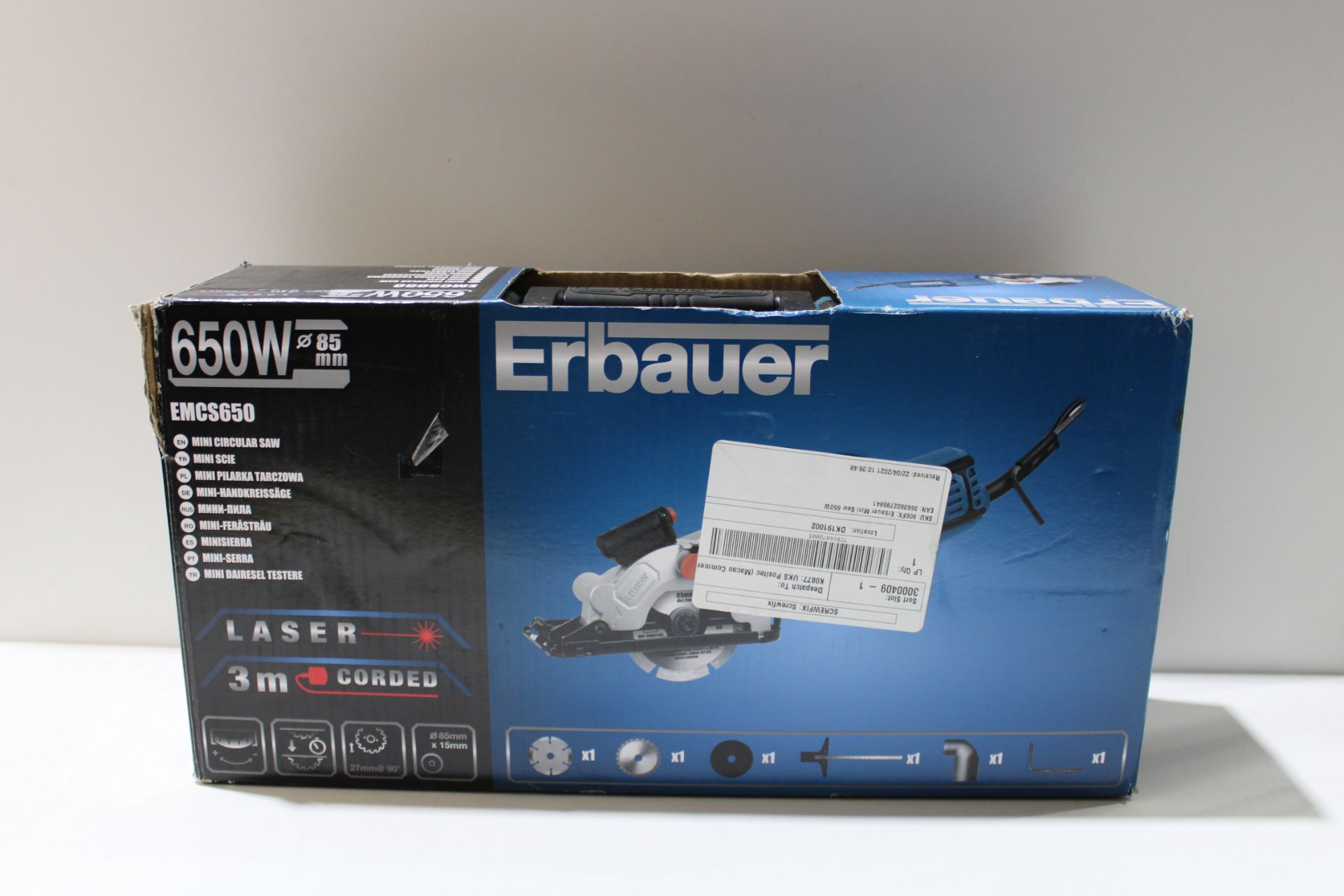 ERBAUER 650W EMC650 MINI CIRCULAR SAW RRP £64.98Condition ReportAppraisal Available on Request- - Image 2 of 2