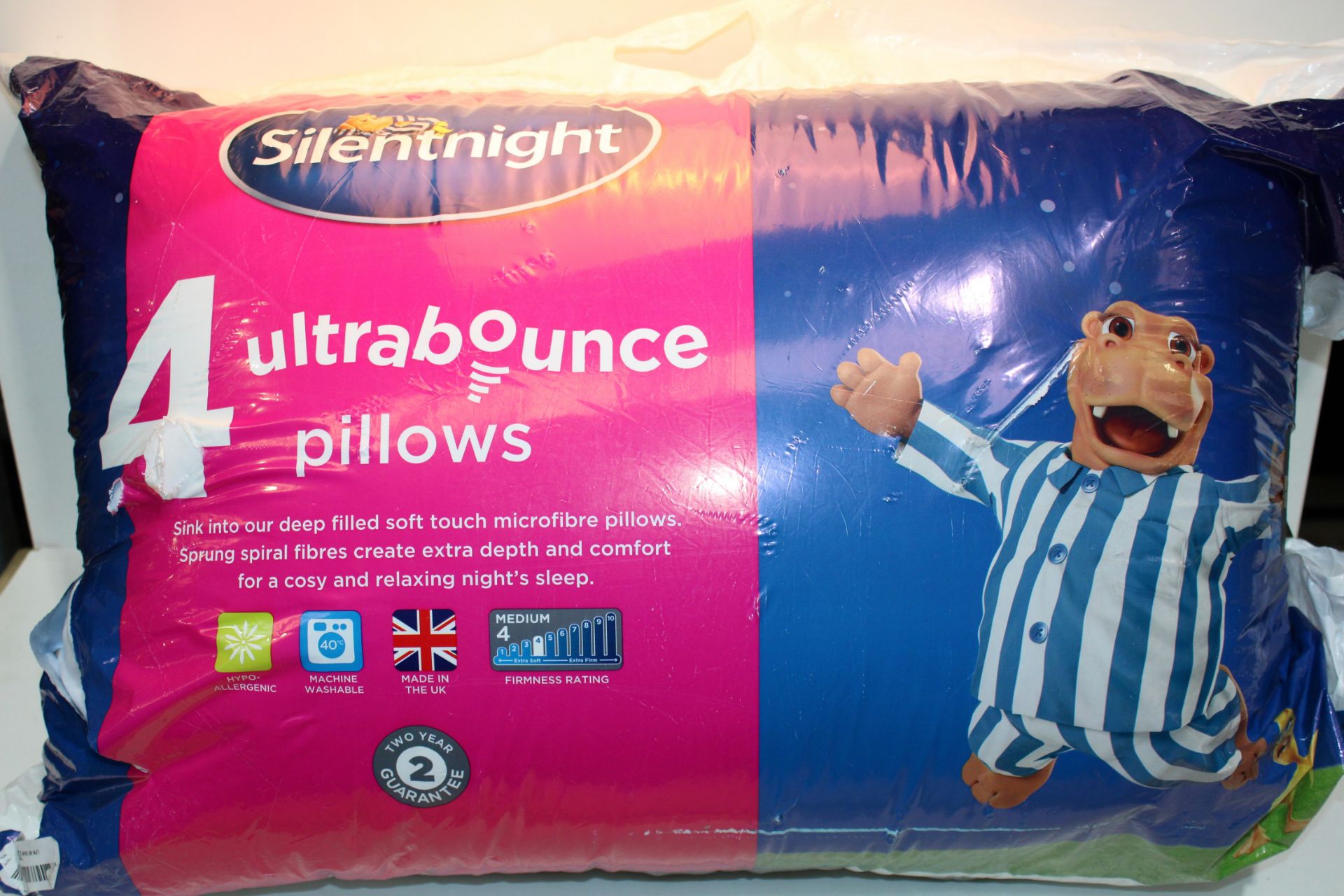 4X BAGGED SILENTNIGHT ULTRABOUNCE PILLOWS Condition ReportAppraisal Available on Request- All