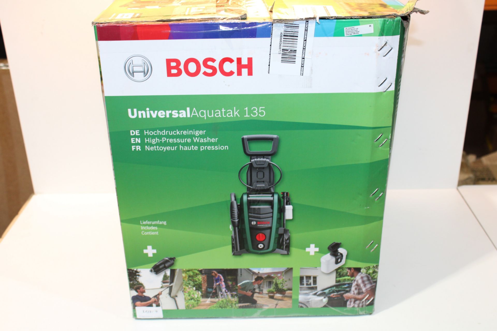 BOXED BOSCH UNIVERSAL AQUATAK 135 HIGH PRESSURE WASHER RRP £179.99Condition ReportAppraisal