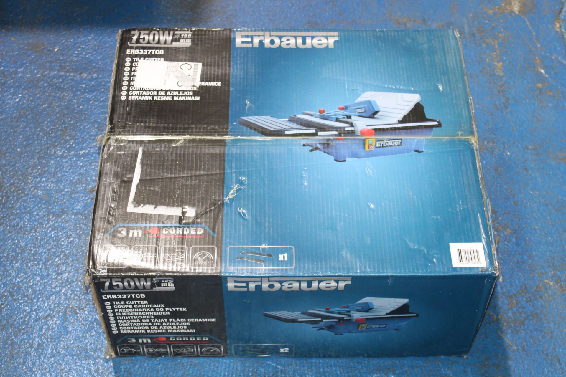 BOXED ERBAUER 750W TILE CUTTER MODEL: ERB337TCB RRP £99.00Condition ReportAppraisal Available on