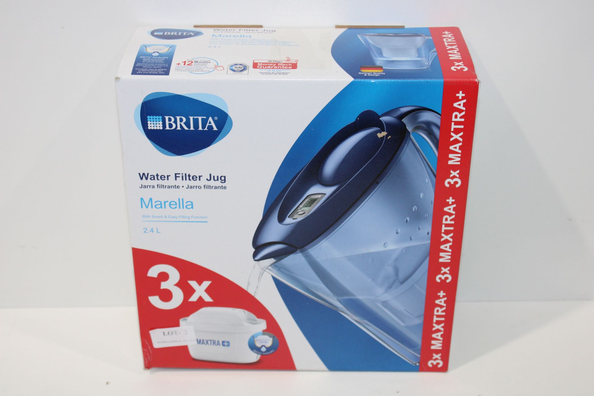 BOXED BRITA WATER FILTER MARELLA 2.4L MAXTRA+ RRP £29.99Condition ReportAppraisal Available on