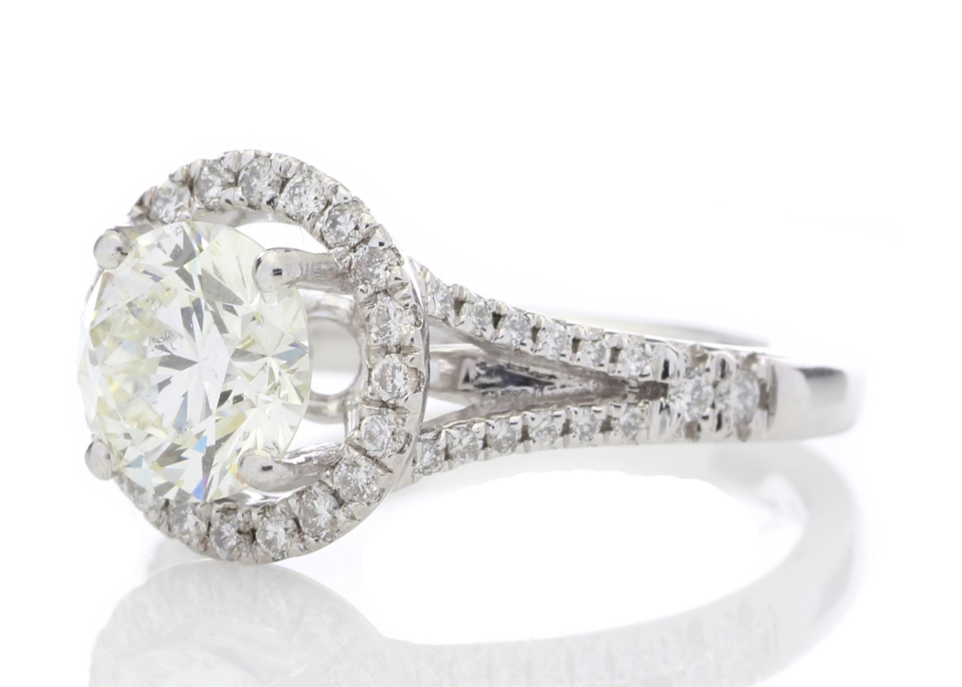 18ct White Gold Single Stone With Halo Setting Ring (1.64) 1.98 Carats - Valued by IDI £36,000. - Image 2 of 5