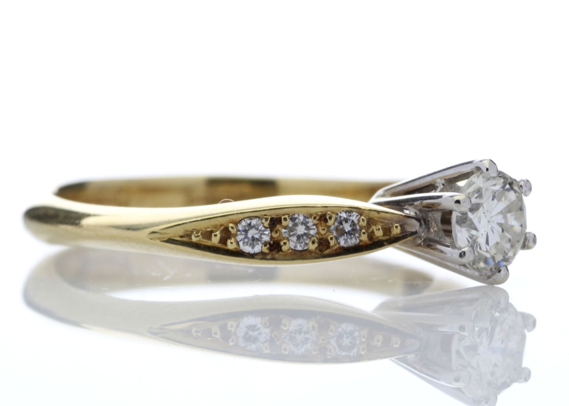 18ct Single Stone Claw Set With Stone Set Shoulders Diamond Ring 0.42 Carats - Valued by AGI £1, - Image 4 of 4