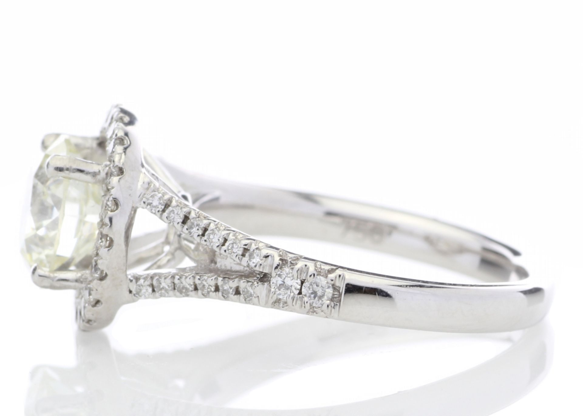 18ct White Gold Single Stone With Halo Setting Ring (1.64) 1.98 Carats - Valued by IDI £36,000. - Image 3 of 5