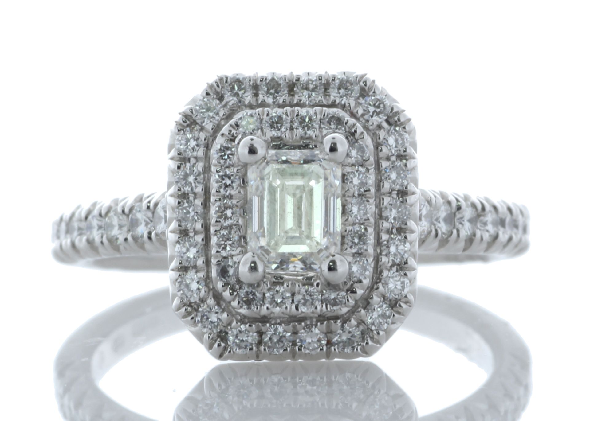 Platinum Single Stone With Halo Setting Ring 0.99 Carats - Valued by AGI £11,600.00 - Platinum