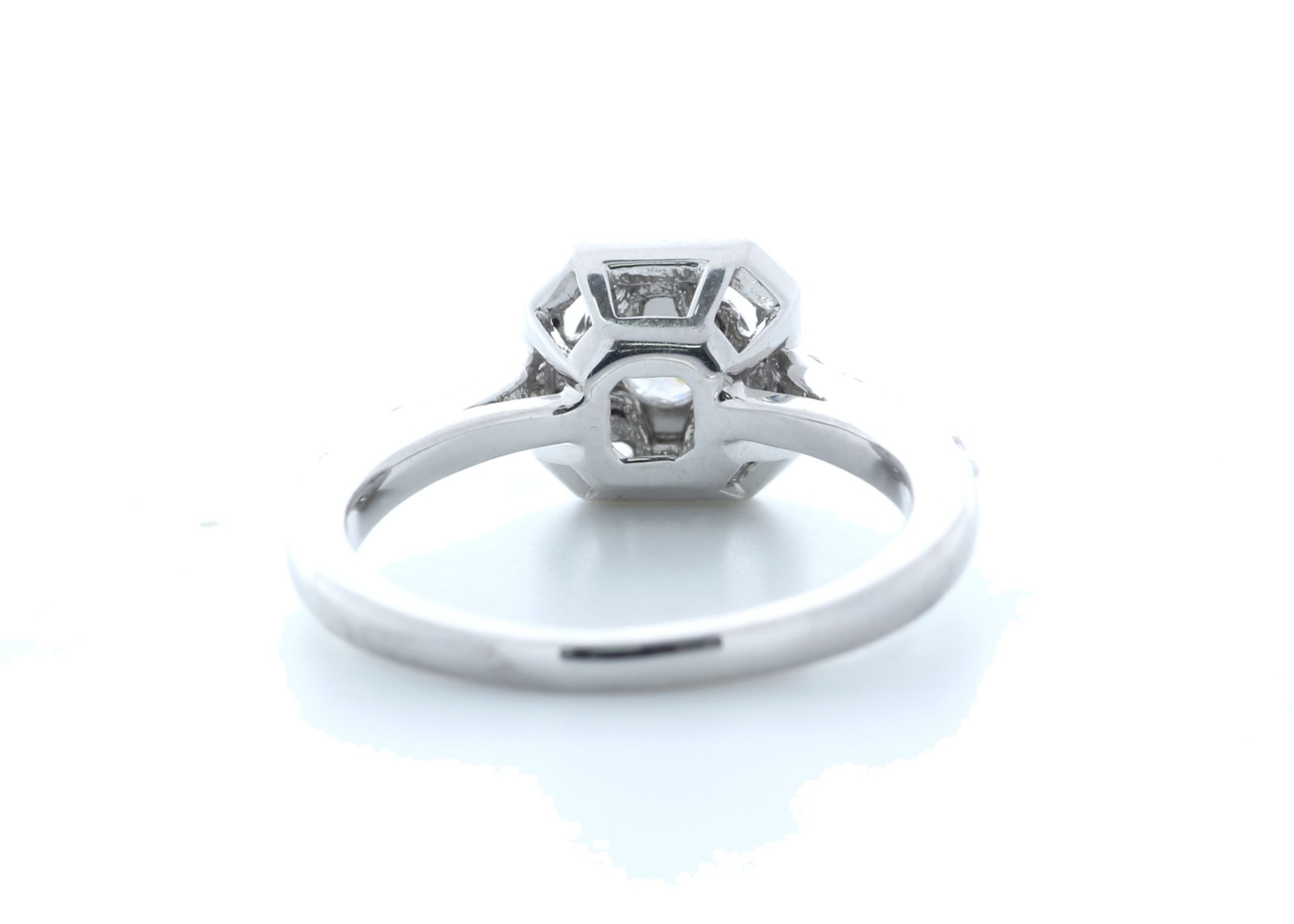 18ct White Gold Diamond Halo Setting Ring 0.55 Carats - Valued by IDI £4,250.00 - 18ct White Gold - Image 3 of 5