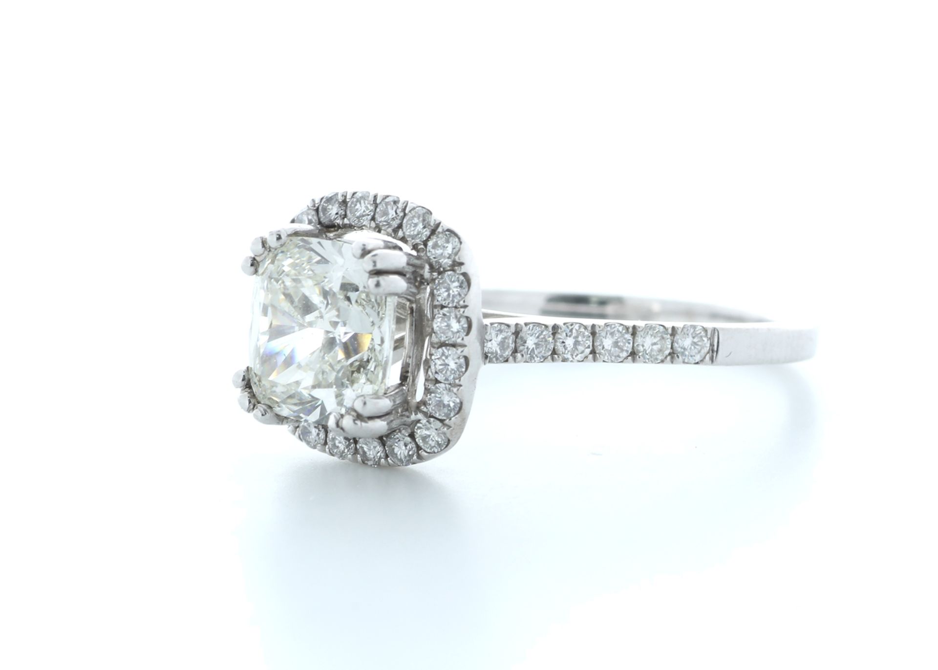 18ct White Gold Single Stone With Halo Setting Ring 2.63 (2.13) Carats - Valued by IDI £56,000. - Image 2 of 5
