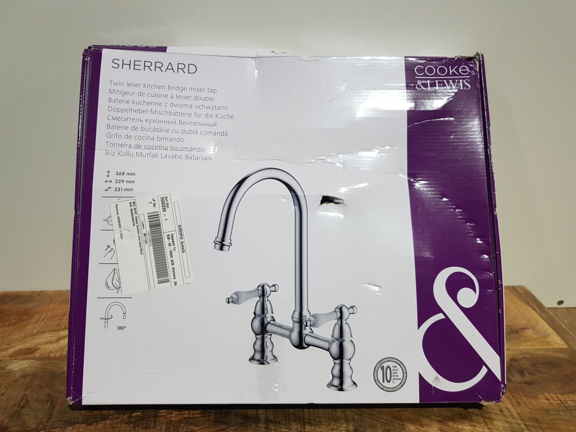 COOKE&LEWIS SHERRARD TWIN LEVER KITCHEN BRIDGE MIXER TAP RRP £80Condition ReportAppraisal - Image 2 of 2