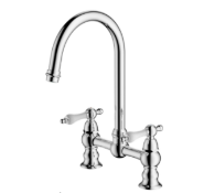 COOKE&LEWIS SHERRARD TWIN LEVER KITCHEN BRIDGE MIXER TAP RRP £80Condition ReportAppraisal