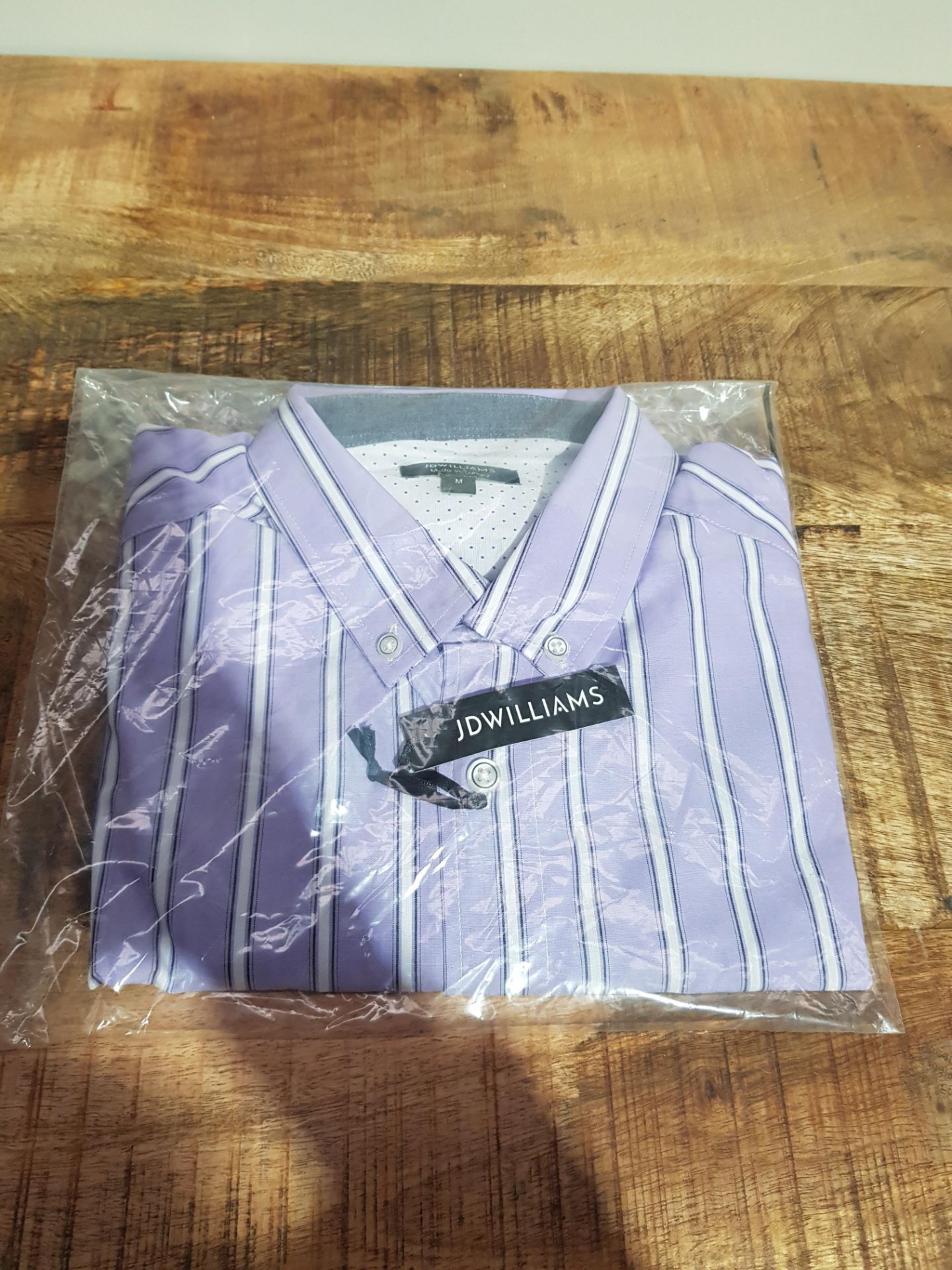 BRAND NEW JDWILLIAMS PURPLE STRIPED SHIRT SIZE MEDIUM (TP941)Condition ReportBRAND NEW - Image 2 of 2