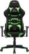 BOXED SJ LIME GREEN & BLACK GAS LIFT SWIVEL GAMING CHAIR RRP £254.99 (AS SEEN IN WAYFAIR)Condition