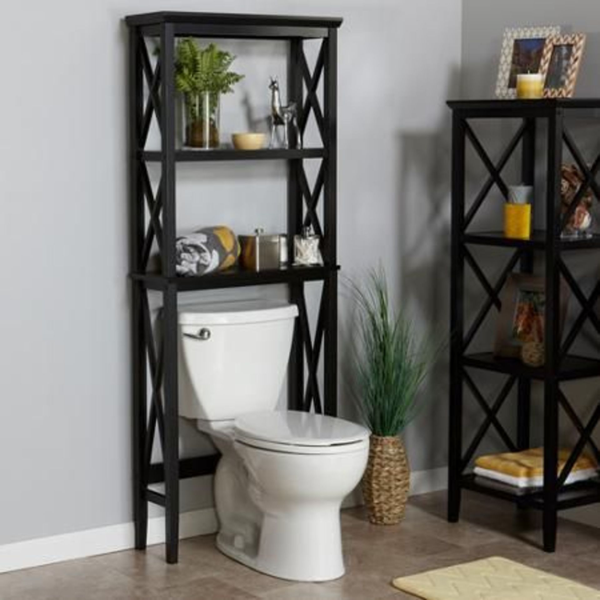 BOXED X-FRAME SPACESAVER DARK ESPRESSO RRP £109.00 (AS SEEN IN WAYFAIR)Condition ReportAppraisal