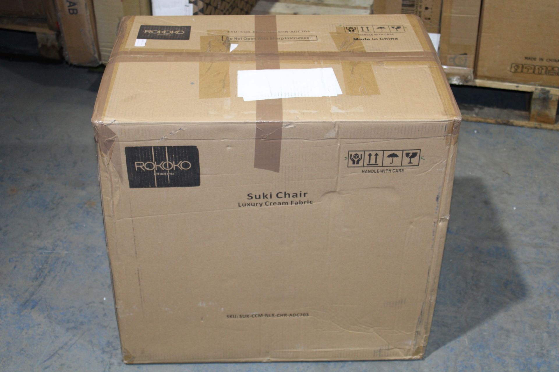 BOXED ROKOKO SUKI CHAIR LUXURY CREAM FABRIC SKU: SUK-CCM-NLX-CHR-ADC703 RRP £127.89 (AS SEEN IN - Image 2 of 2