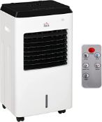 BOXED HOMCOM 3-IN-1 8.5L AIR COOLER/HEATER/HUMIDIFIER WITH ICE CRYSTAL BOX & REMOTE CONTROL RRP £