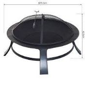 BOXED OUTSUNNY 842-079 30" ROUND METAL FIRE PIT WITH LID RRP £57.99 (AS SEEN IN WAYFAIR)Condition