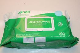 2X 200WIPES CLINELL UNIVERSAL WIPES COMBINED RRP £18.00Condition ReportAppraisal Available on