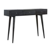 BOXED WAYFAIR GREY 3 DRAWER CONSOLE TABLE RRP £129.00 (AS SEEN IN WAYFAIR/OLIVE GREEN COLOUR)